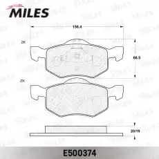 Тормозные колодки дисковые передняя ось MILES E500374