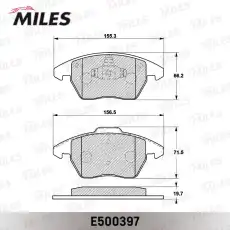 Тормозные колодки дисковые передняя ось MILES E500397