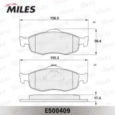 Тормозные колодки дисковые передняя ось MILES E500409