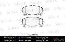 Тормозные колодки дисковые передняя ось MILES E500416