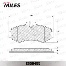 Тормозные колодки дисковые передняя ось MILES E500455