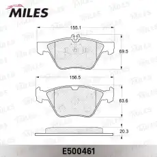 Тормозные колодки дисковые передняя ось MILES E500461