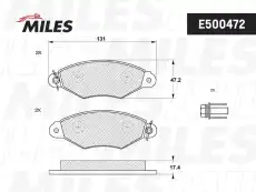 Тормозные колодки дисковые передняя ось MILES E500472