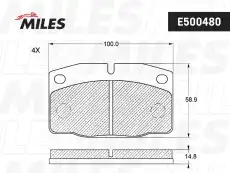 Тормозные колодки дисковые передняя ось MILES E500480