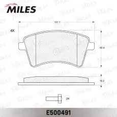 Тормозные колодки дисковые передняя ось MILES E500491