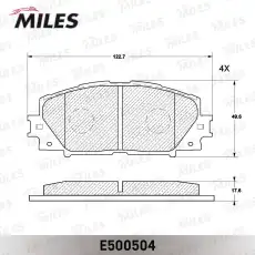 Тормозные колодки дисковые передняя ось MILES E500504