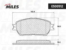Тормозные колодки дисковые передняя ось MILES E500512
