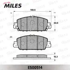 Тормозные колодки дисковые передняя ось MILES E500514
