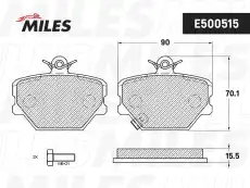 Тормозные колодки дисковые передняя ось MILES E500515