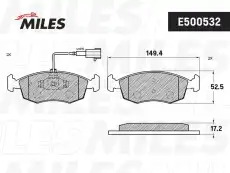 Тормозные колодки дисковые передняя ось MILES E500532
