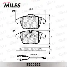 Тормозные колодки дисковые передняя ось MILES E500533