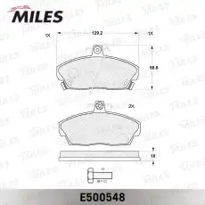 Тормозные колодки дисковые передняя ось MILES E500548