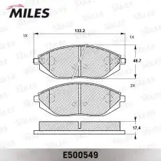 Тормозные колодки дисковые передняя ось MILES E500549