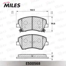 Тормозные колодки дисковые передняя ось MILES E500568
