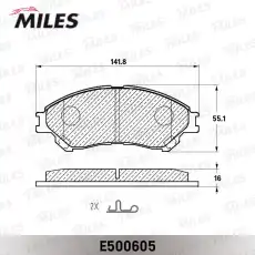 Тормозные колодки дисковые передняя ось MILES E500605