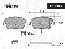 Тормозные колодки дисковые передняя ось MILES E500609