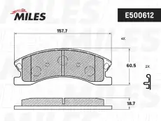Тормозные колодки дисковые передняя ось MILES E500612