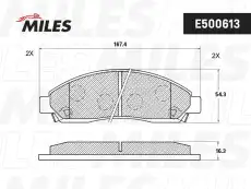 Тормозные колодки дисковые передняя ось MILES E500613