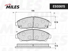 Тормозные колодки дисковые передняя ось MILES E500615