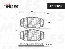 Тормозные колодки дисковые передняя ось MILES E500658