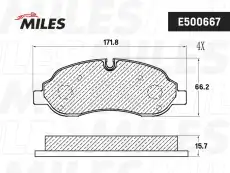 Тормозные колодки дисковые передняя ось MILES E500667