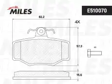 Тормозные колодки дисковые MILES E510070