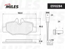 Тормозные колодки дисковые MILES E510284