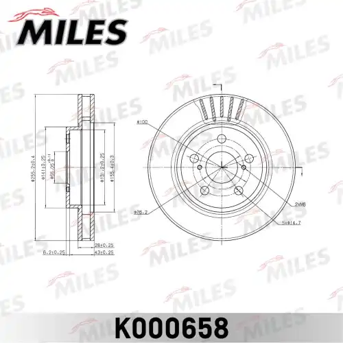 Тормозной диск MILES K000658