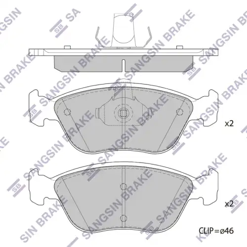 Тормозные колодки дисковые передняя ось SANGSIN SP4256
