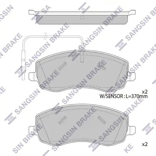 Тормозные колодки дисковые передняя ось SANGSIN SP4187