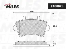 Тормозные колодки дисковые передняя ось MILES E400628