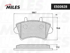 Тормозные колодки дисковые передняя ось MILES E500628