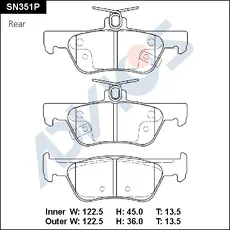 Тормозные колодки дисковые ADVICS SN351P
