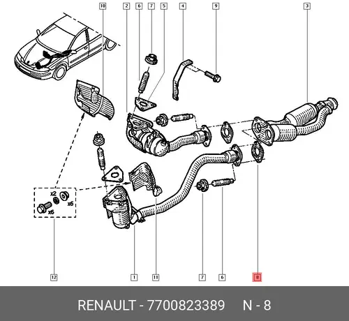 Прокладка глушителя RENAULT 7700823389