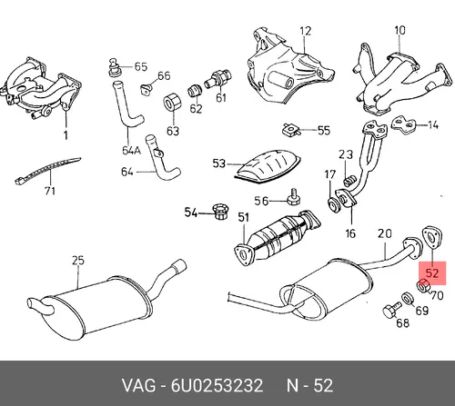 Прокладка глушителя VAG 6U0253232