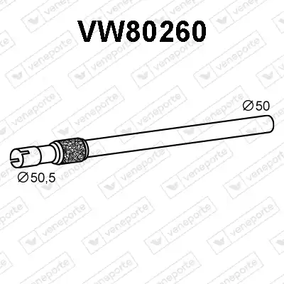 Гофра глушителя VENEPORTE VW80260 L= d=