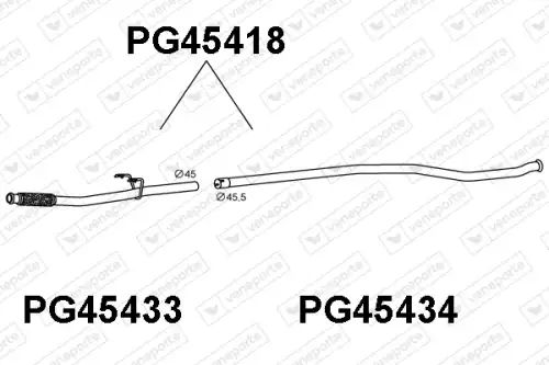 Гофра глушителя VENEPORTE PG45418 L= d=