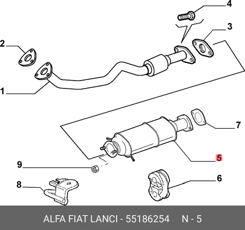 катализатор глушителя AR 55186254 ALFA ROMEO