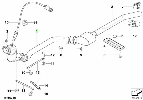 Гофра глушителя BMW 18 30 7 787 586 L= d=