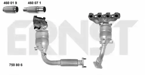 Гофра глушителя ERNST 750806 L= d=