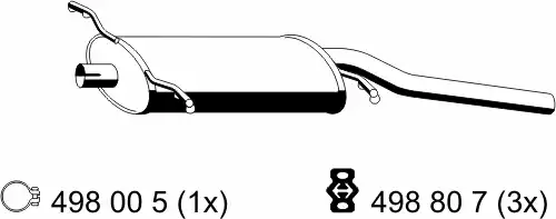 глушитель задняя часть VW 112130 ERNST