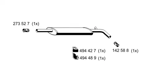 глушитель средняя часть Ren 530132 ERNST