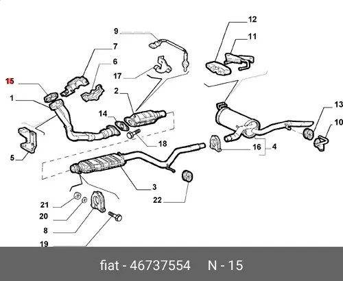 Прокладка глушителя FIAT 46737554