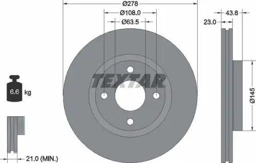 Тормозной диск TEXTAR 92303203
