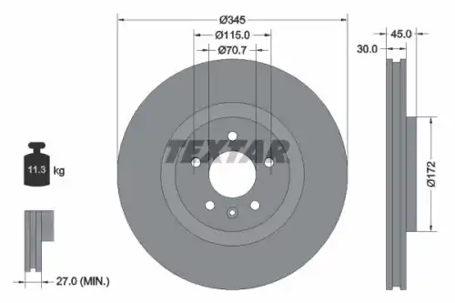 Тормозной диск TEXTAR 92323705