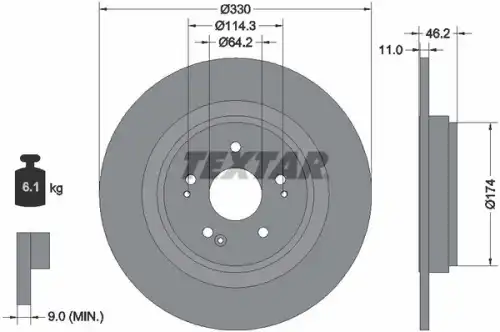 Тормозной диск TEXTAR 92336303