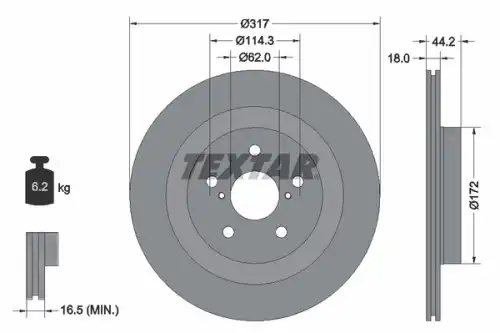 Тормозной диск TEXTAR 92343103