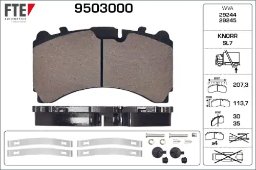 Тормозные колодки дисковые FTE 9503000