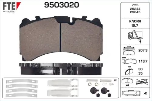 Тормозные колодки дисковые FTE 9503020