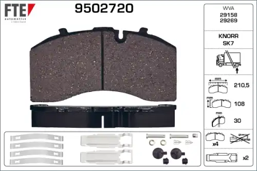 Тормозные колодки дисковые FTE 9502720